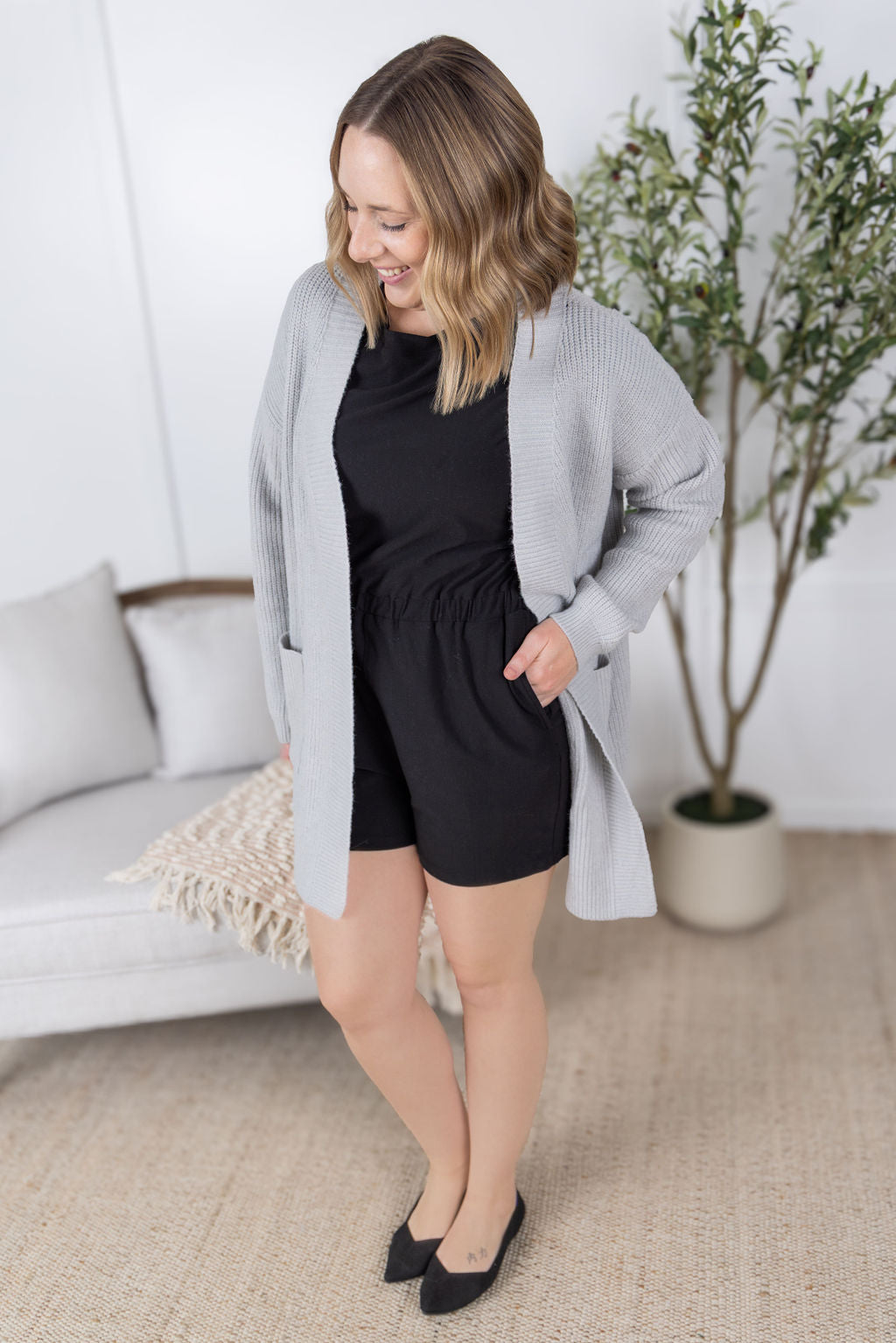 Layla Sweater Cardigan - Grey